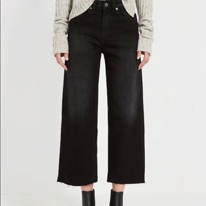 NWT Frank & Oak Nina Wide Jeans washed black Sz 28